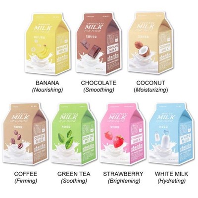 APIEU Milk One Pack Mask Gesichtsmaske Coffee Erdbeere Coconut Green Tea Banana