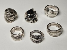 HANDCRAFTED SILVERWARE/SPOON RINGS SILVERPLATED