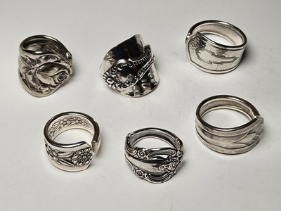 HANDCRAFTED SILVERWARE/SPOON RINGS  SILVERPLATED
