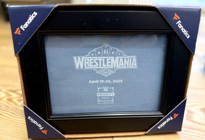 WWE 2025 WrestleMania 41 Framed Ringside 5x7 with Engraved Canvas  ZZWWDR2156