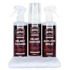 Oxford Mint Motorcycle Scooter Bike Helmet 3 in 1 Cleaning Care Kit XL