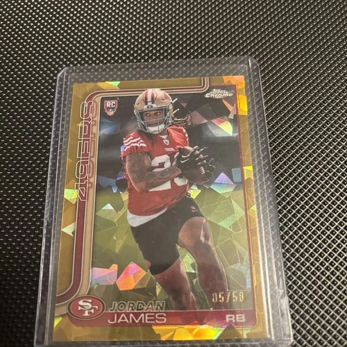 2025 Topps Chrome Sapphire Edition - Rookies Jordan James #329 Gold /50 (RC)