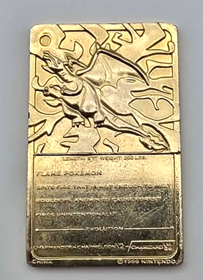 99 Burger King Pokémon Charizard 23K Gold Plated Metal Card