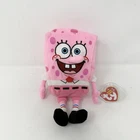 TY SpongeBob Pink Pants Beanie Babies Cancer Awareness Plush W/ Tag VTG  2006  b