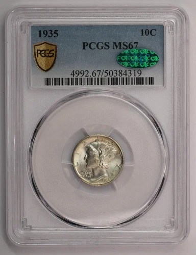 1935 Mercury Dime PCGS MS67 CAC
