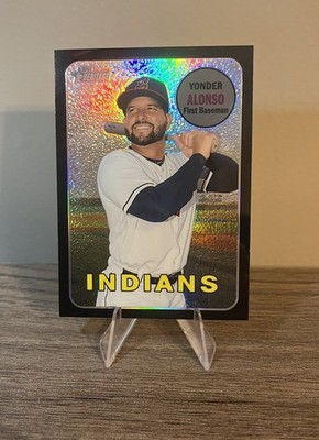 2018 Topps Heritage High Number Yonder Alonso THC-704 Chrome Black Refractor /69