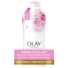 Olay Fresh Outlast Rose Water And Sweet Nectar Body Wash 650mL - USA IMPORT