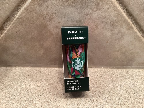 Starbucks / Farm Rio cold cup key chain NIP new floral