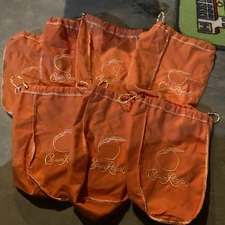 Lot Of 7 CROWN ROYAL PEACH WITH THE Peach LOGO BAGS
