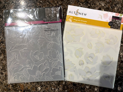 Altenew MAGNOLIA DREAMS Stencil & Embossing Folder. Opened for Storage. Not Used