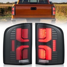 Red Led Tail Lights For 2007-2014 Chevy Silverado 1500 2500 Brake Lamps