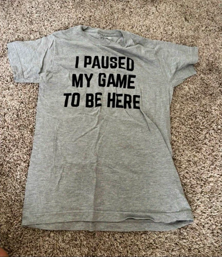 Ann Arbor Gray I Paused My Game To Be Here Graphic T-Shirt Men's S - product listing photo