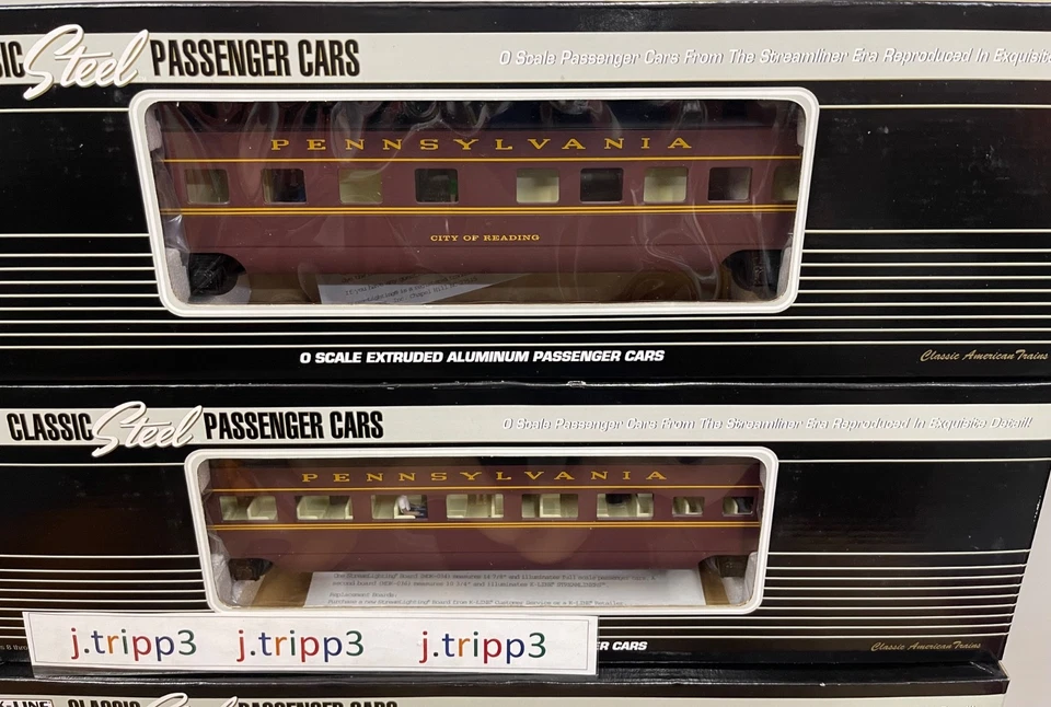 K-LINE K4680C Pennsylvania Aluminum 18" Passenger 4 Car Set O Scale PRR St Louis - Image 3 of 4
