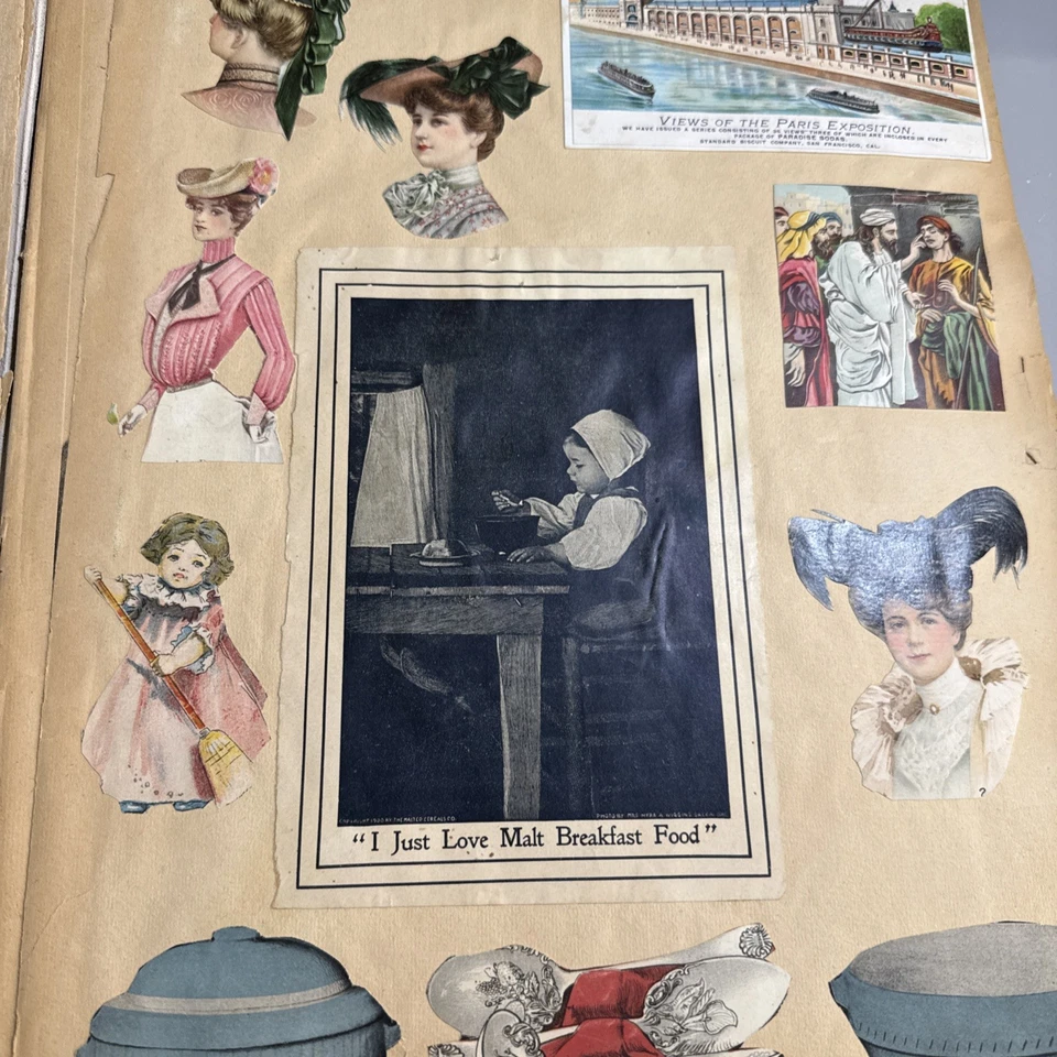 Hermoso álbum de recortes victoriano relleno efímero de 1800 1900 Foto 3 de 4