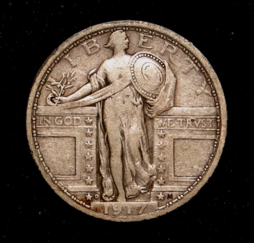 1917-D TY-I STANDING LIBERTY QUARTER OLD US TYPE COIN