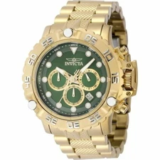 Invicta Subaqua 47185 Men 55.4mm Gold Green Dial Quartz Stainless Steel Watch