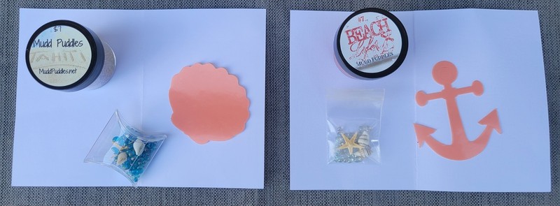 Mudd Puddles Embellishing Dry Sand Scrapbooking BEACH SHELLS SAND (SET OF 2)