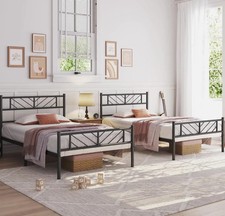 Yaheetech 3ft Single Metal Bed Frame Solid Bedstead Base with Headboard and Foot