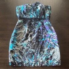 BCBGGeneration Strapless Abstract Print Dress Multicolor Size 0