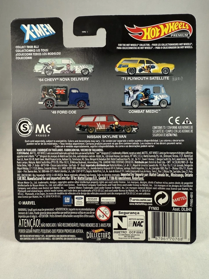 Hot Wheels Marvel X-Men Premium Pop Culture Character Cars Complete Set of 5 - Image 4 of 4
