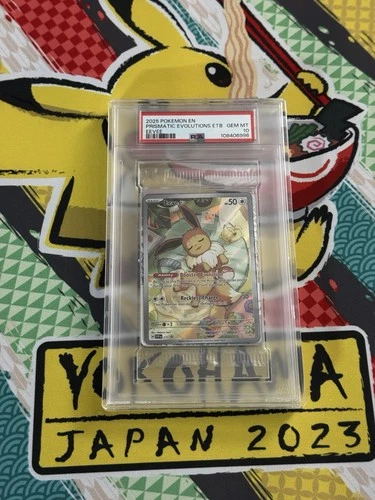 PSA 10 2025 Prismatic Evolutions ETB Sealed Eevee Pokemon Cello BSP Pack