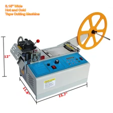 3.15" Automatic Hot and Cold Tape Cutting Machine Textile Ribbon Cutter 110V