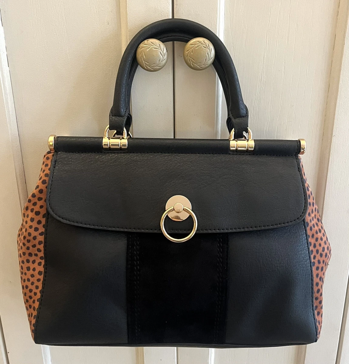 Buy the Lauren Conrad Black Faux Leather Tote Bag