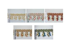 2" Tassel Fringe Trim Gold Navy Bronze Maroon Ivory Aqua Pink Sold By Yard