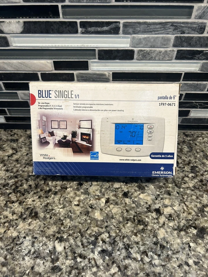 TERMOSTATO PROGRAMABLE ÚNICO AZUL WHITE-RODGERS EMERSON 1F97-0671 Singlestage Foto 4 de 4