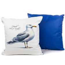 Personalised Seagull Outdoor Cushion Cover Waterproof Seaside Garden Pillow