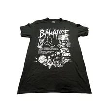 ODM Brand Balance Definition Skull Shirt Mens Medium Black Punk Rock Time