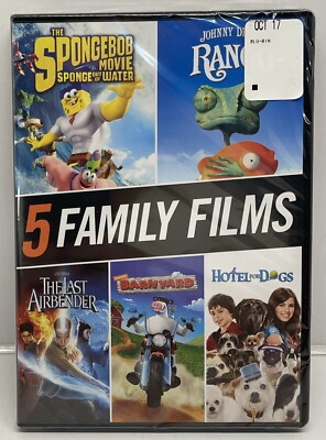 5 Films: Spongebob, Rango, Last Airbender, Barnyard, Hotel for Dogs (New DVD)