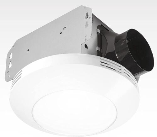 Ventilateur d'échappement de plafond Homewerks Worldwide 80 CFM avec lumière DEL 7117-01-WH - Photo 1 sur 2