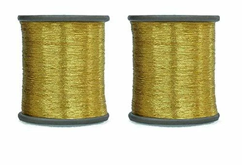 Zari Thread for Embroidery, Sewing ,Jewelry Making, Gold Color, 100MTR - 2 Spool - Image 2 of 3