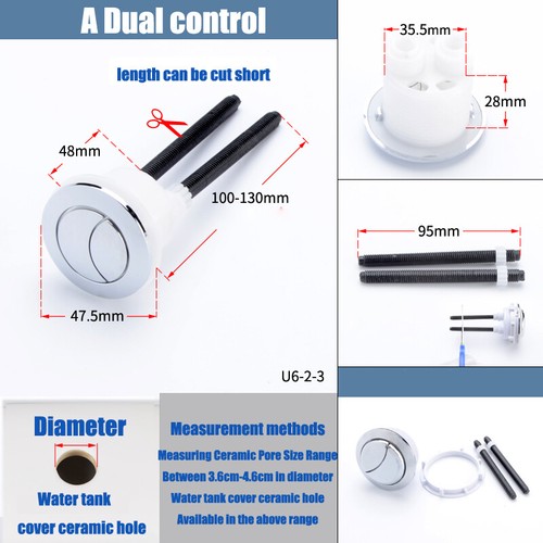 Toilet Button Flush Dual/Single Flush Control Cistern Water Saving Universal - Picture 10 of 15