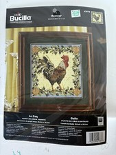 Bucilla Plaid Cross Stitch Kit Rooster Farm 42978 NIP Country Decor