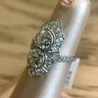 2Ct Round Cut Lab-Created Diamond Art Deco Anniversary 14K White Gold Finish
