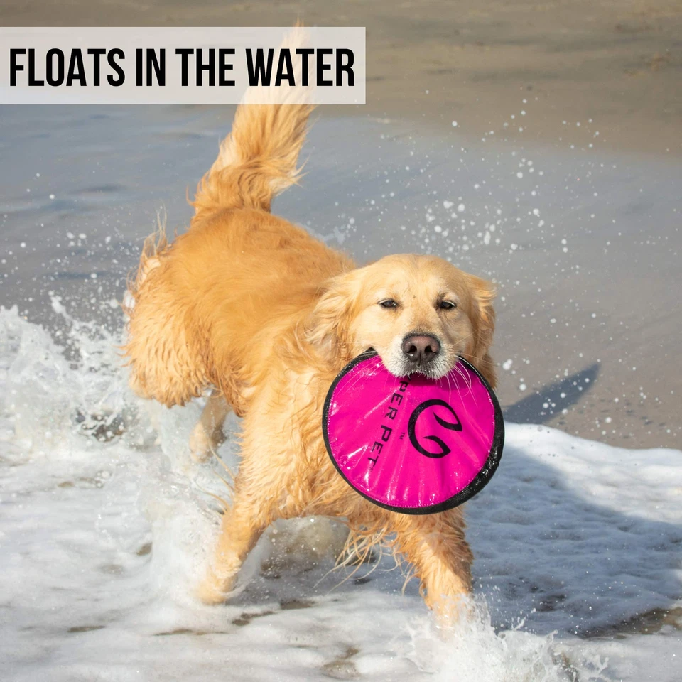 Flippy Flopper 9" Flying Disc Soft Dog Toy Floats in Water & Safe on Teeth fo... - Image 3 of 4