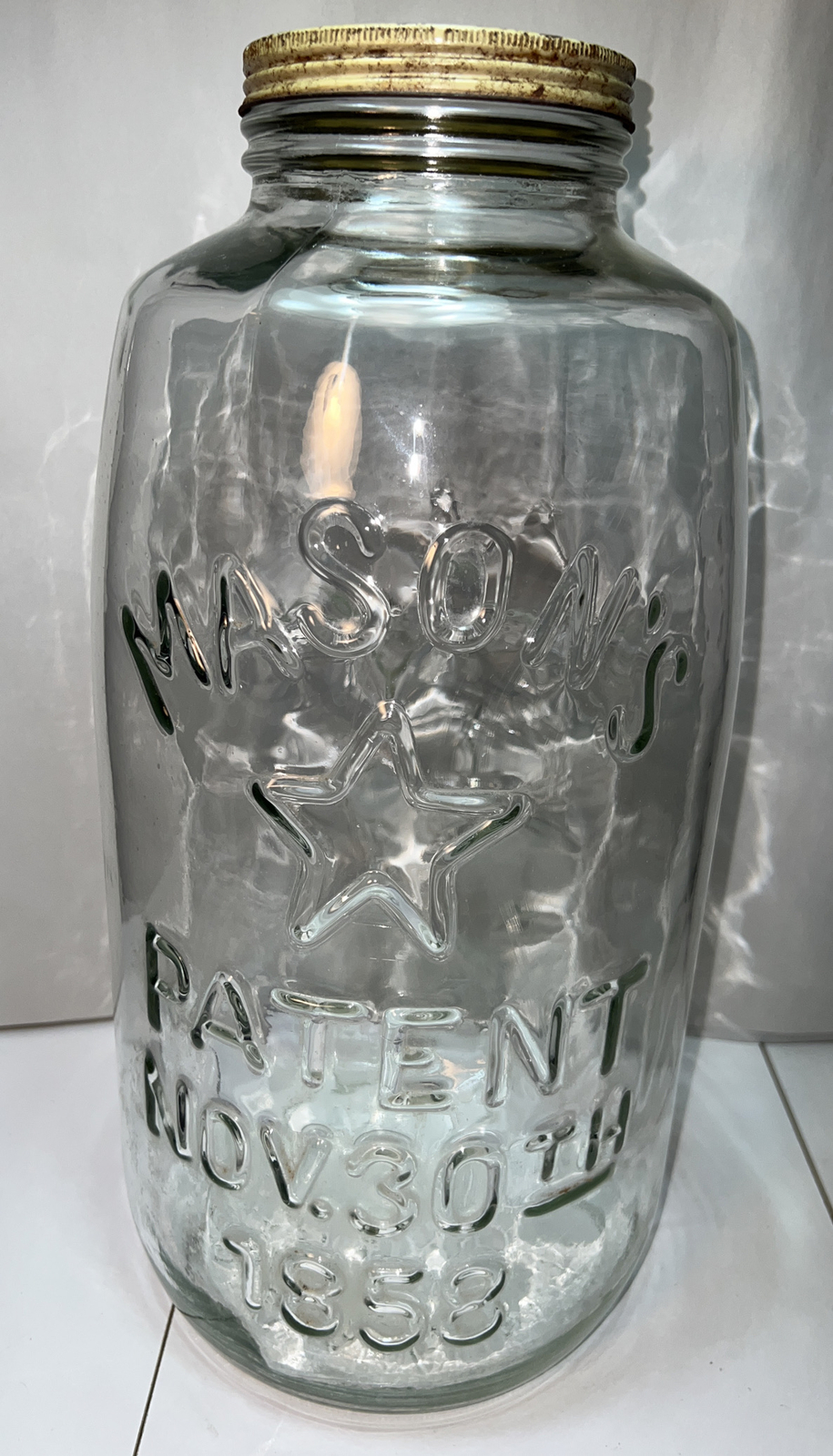 Vintage Large Mason's Patent Nov 30TH 1858 Star Eagle 5 Gallon Pickle