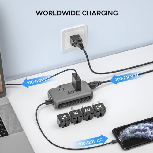 Convertidor de Voltaje 230W Transformador 220V a 110V Reductor, Cargador de Viaje 4 USB - Imagen 6 de 6
