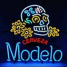 Modelo Especial Sugar Skull Cerveza Beer 24"x20" Neon Lamp Light Sign Bar Club