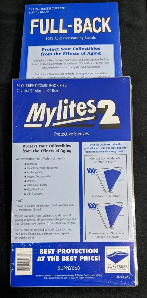 50 E. Gerber Mylites2 & Full Backs - Current Age Comics 700M2 675FB 42PT White!