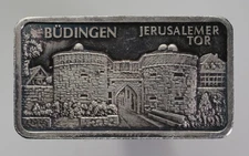Rare 1 oz. Silver .999 Heraeus Edelmetalle Hanau Jerusalemer Büdingen (B1997)