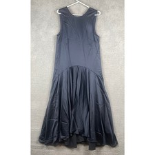 Asos Design Women's US 6 Blue Polyester Satin Drop Waist Circle Skirt Maxi Dress