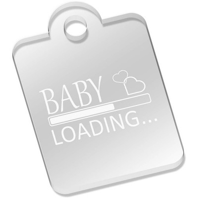 Schlüsselanhänger/Schlüsselanhänger ''Baby Loading'' lasergraviert klar Acryl (AK051042)