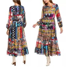 Johnny Was Long Maxi Silk Dress Multi Color  Size XS details in description 