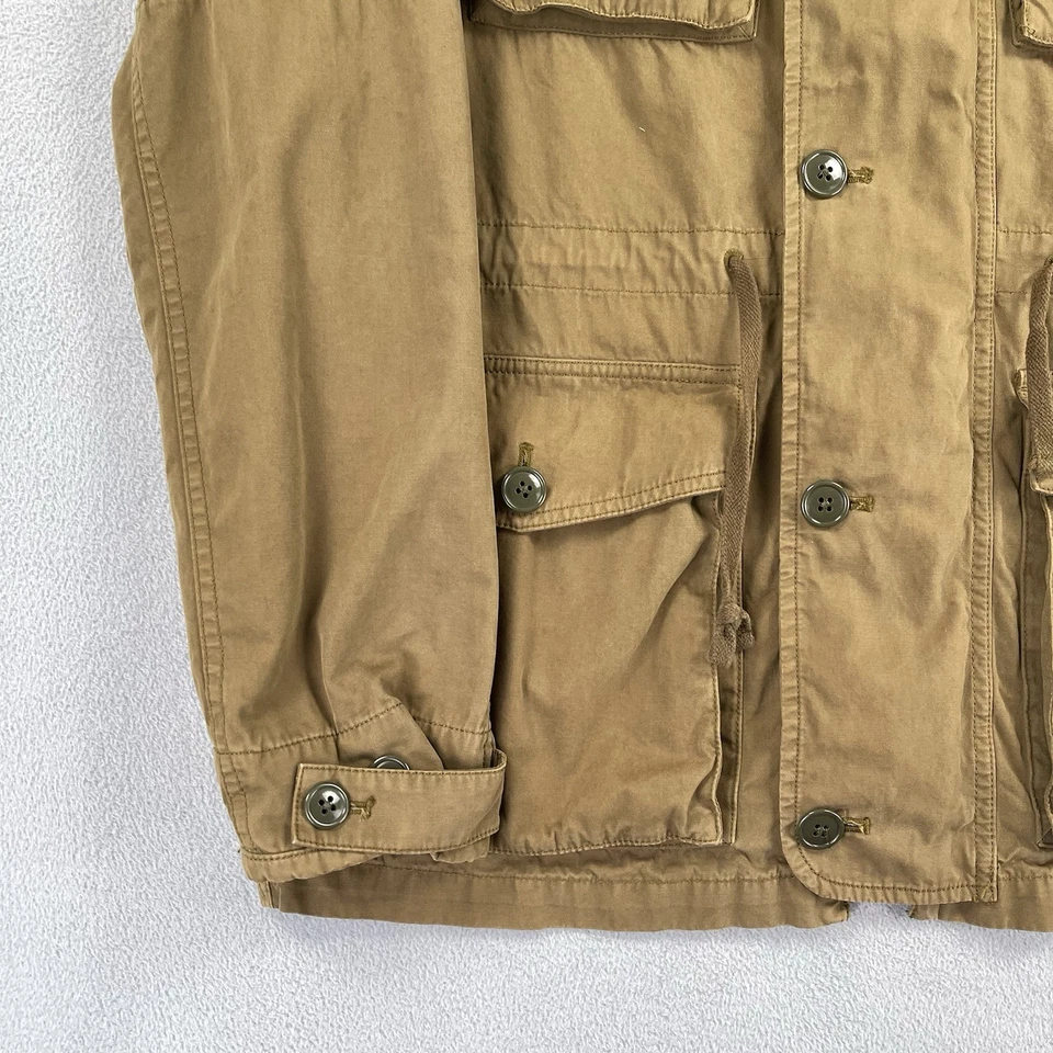 J Crew Coat Jacket Mens Medium Brown Field Utility Pockets Convertible Hood - Image 4 of 4