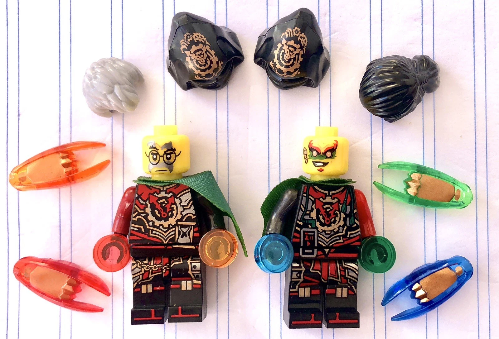 ACRONIX KRUX TWINS BOTH NINJAGO WORLD LEGO MINIFIGURES TOP