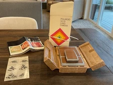 Vintage Polaroid SX-70 Land Camera Leather Folding Instant Box Manuals