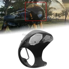 Universal Motorcycle 7" Round Headlight Fairing Windshield Cover For Cafe Racer